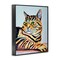 Stupell Industries Striped Orange Cat Pose Framed Giclee, design by Tatiana Roberts